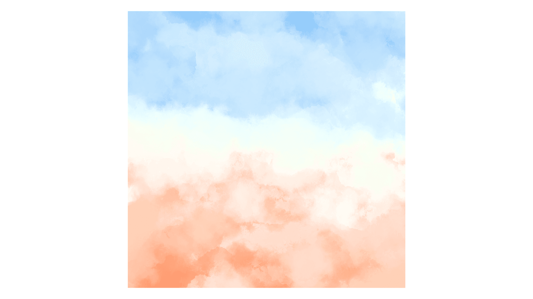 A watercolor sky fading from blue to warm orange